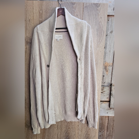 Macy's Sun And Stone Cotton Cream Cardigan XL Chunky Knit Grandpa Sweater - Picture 1 of 6